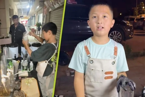Cậu bé Trung Quốc bán trà sữa trong kỳ nghỉ, kiếm chục triệu mỗi tháng