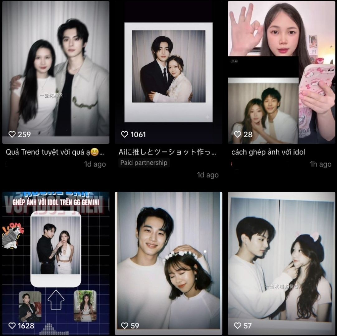 Mặt trái của ảnh photobooth ghép cùng thần tượng