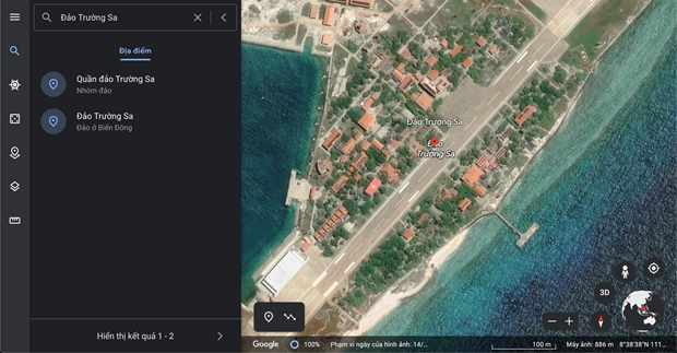 Google Map da khoi phuc hinh anh co To quoc tren dao Truong Sa Lon hinh anh 2