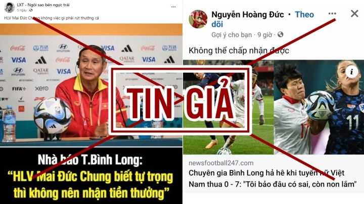 Nội dung bịa đặt về đội tuyển nữ Việt Nam